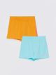 Elastic Waist Printed Girl's Shorts 2 Pieces