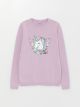 Crew Neck Printed Long Sleeve Girl Tricot Sweater