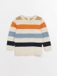 Crew Neck Long Sleeve Striped Baby Boy Tricot Sweater