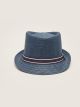 Piping Detailed Straw Men's Fedora Hat