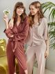 Shirt Neck Regular Long Sleeve Women's Pajama Set