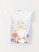 Crew Neck Elsa Printed Short Sleeve Girls T-Shirt