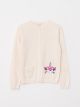 Crew Neck Embroidered Long Sleeve Girl Tricot Cardigan