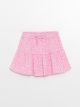 Elastic Waist Patterned Girl Short Skirt