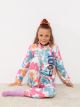 High Collar Printed Long Sleeve Girls Pajamas Set