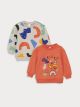 Crew Neck Long Sleeve Printed Baby Boy Sweasthirt 2 Pieces