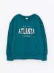 Crew Neck Printed Long Sleeve Girl Sweatshirt