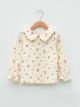 Baby Collar Long Sleeve Patterned Cotton Baby Girl Blouse