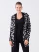 Shawl Collar Patterned Long Sleeve Oversize Women's Knitwear Cardigan