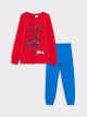 Crew Neck Spiderman Printed Long Sleeve Boy Pajama Set