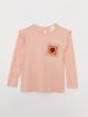 Crew Neck Long Sleeve Embroidery Detailed Baby Girl T-Shirt