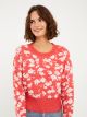 Crew Neck Patterned Long Sleeve Women's Tricot Sweater