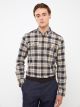 Regular Fit Long Sleeve Plaid Gabardine Men's Shirt