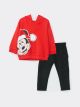 Hooded Long Sleeve Mickey Mouse Printed Baby Boy Sweatshirt and Tracksuit Bottom 2 Pack