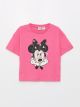 Crew Neck Minnie Mouse Printed Short Sleeve Girls T-Shirt