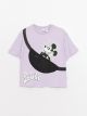 Crew Neck Mickey Mouse Printed Short Sleeve Girls T-Shirt