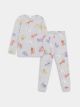 Crew Neck Printed Long Sleeve Girl Pajama Set