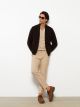 Standard Fit Turtle Neck Long Sleeve Men's Tricot Cardigan