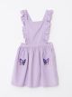 Square Neck Embroidered Velvet Girl Dress