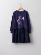 Crew Neck Elsa Printed Long Sleeve Girl Dress