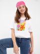 Crew Neck Printed Short Sleeve Girl T-shirt