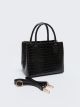 Leather Look Crocodile Patterned Women's Sleeve Bag