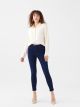 High Waisted Slim Fit Women's Denim Trousers