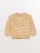 Crew Neck Long Sleeve Striped Baby Girl Sweatshirt