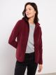 Turtle Neck Regular Long Sleeve Fleece Women's Sports Cardigan