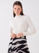 Half Turtleneck Regular Long Sleeve Women's Tricot Sweater