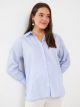 Striped Long Sleeve Poplin Maternity Shirt