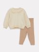 Crew Neck Baby Girl Knitwear Sweater and Trousers 2-Pack Set