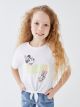 Crew Neck Disney Printed Short Sleeve Girls' Crop T-Shirt