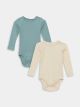 Crew Neck Baby Boy Snap Snap Body 2 Pack