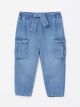 Elastic Waist Basic Baby Girl Denim Trousers