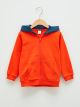 Hooded Long Sleeve Basic Baby Boy Zippered Sweatshirt