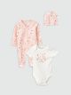 Crew Neck Printed Baby Girl 3-Piece Set