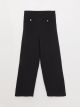 Basic Wide Leg Girls' Trousers