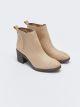 Women's Leather Look Heeled Boots.