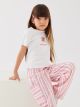 Crew Neck Printed Short Sleeve Girls T-Shirt and Trousers