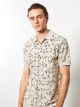 Polo Neck Short Sleeve Patterned Men's T-Shirt