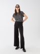 Elastic Waist Regular Bell-Bottoms Women's Trousers