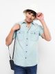 Slim Fit Short Sleeve Men Jean Shirt