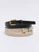 Leather Look Patterned Women's Belt 2-Pack