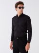 Slim Fit Long Sleeve Dobby Weave Men's Shirt