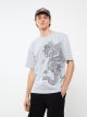 Crew Neck Short Sleeve Printed Combed Cotton Men's T-shirt