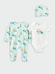 Crew Neck Printed Baby Boy Hospital Outlet Set of 3