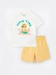 Crew Neck Short Sleeve Printed Baby Boy T-Shirt and Shorts 2-Piece Set