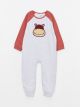 Crew Neck Long Sleeve Embroidery Detailed Baby Boy Jumpsuit