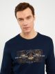 Crew Neck Long Sleeve Printed Men's T-shirt